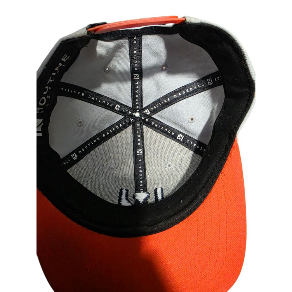 Men's Routine Gray Orange Baseball Cap One Size - Picture 5 of 5